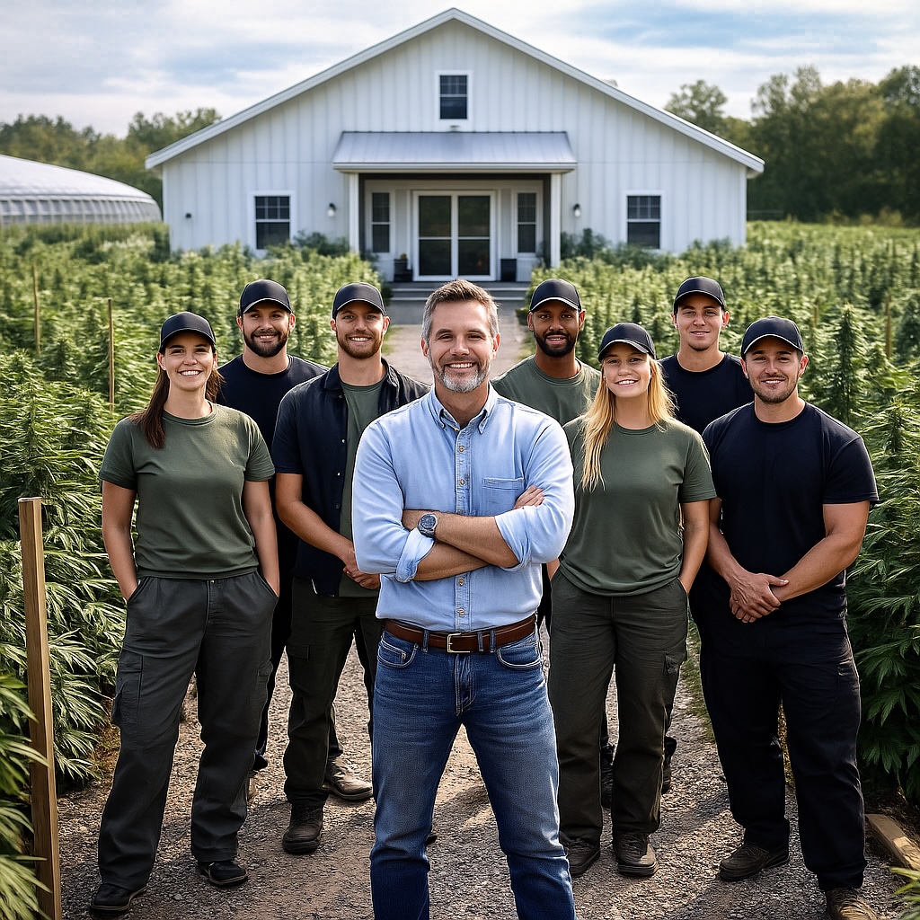 cannabis farm and team