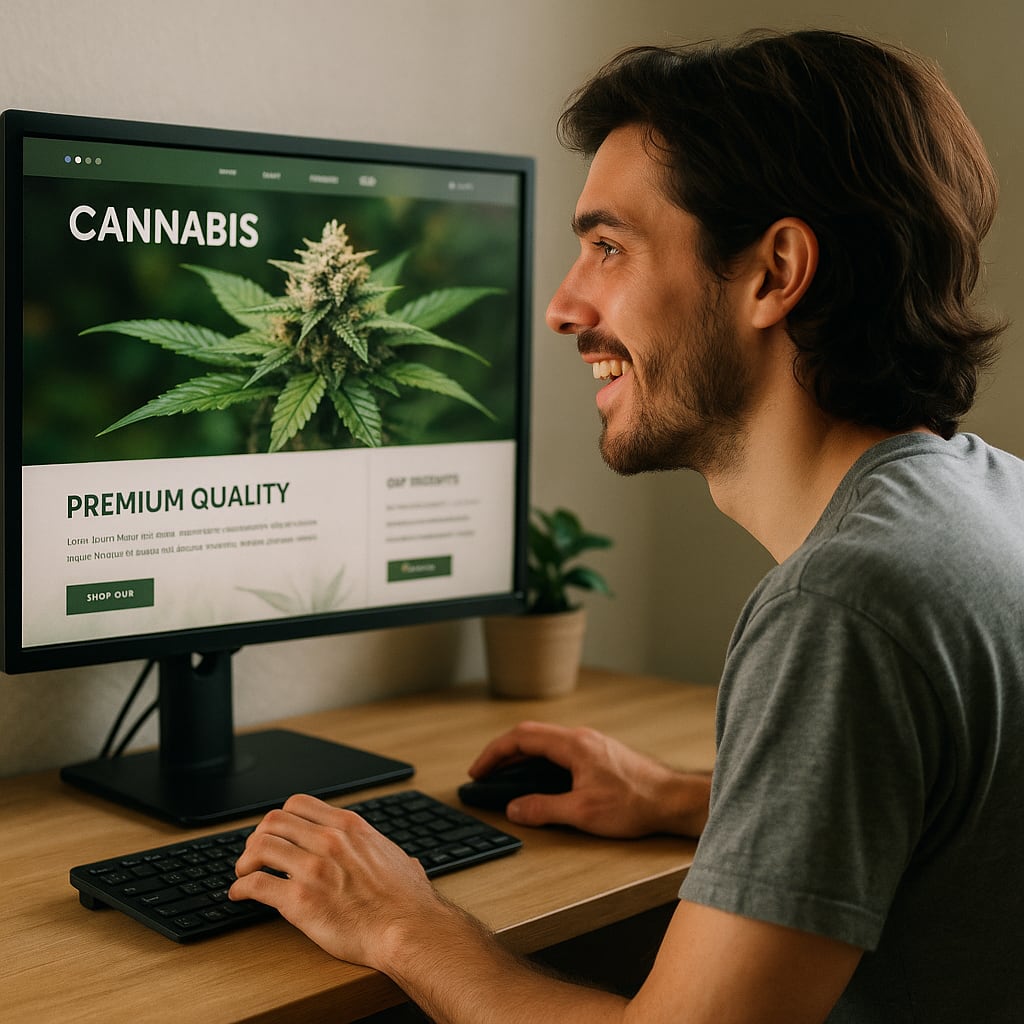 Custom cannabis website on desktop and mobile