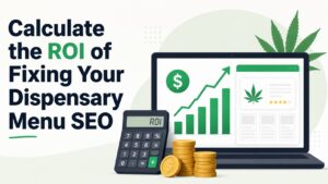Dispensary SEO ROI calculator with organic traffic and revenue growth projections