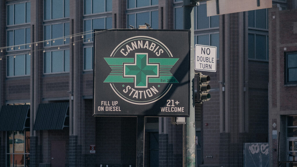 OOH Cannabis Sign on a Street Corner